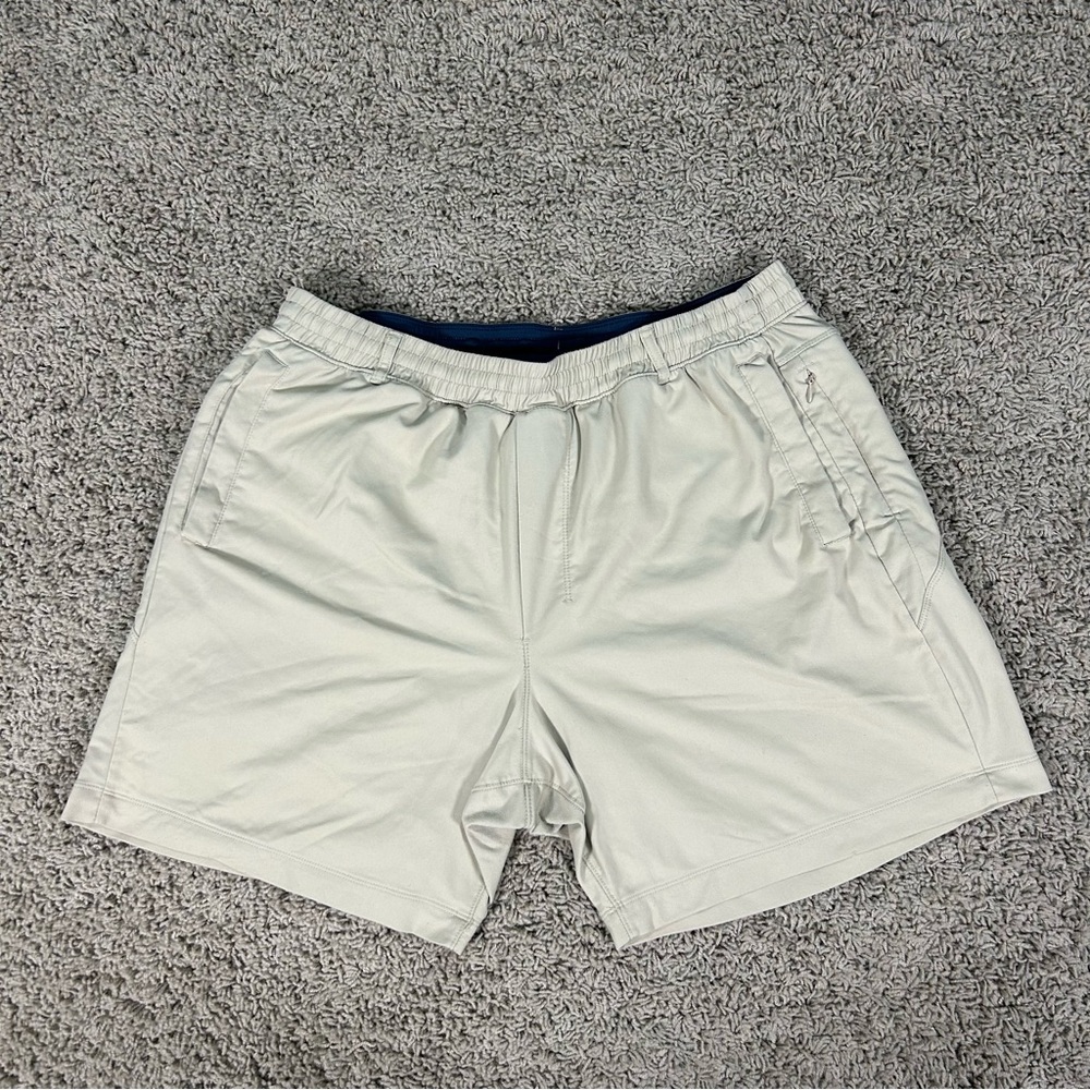 Birddogs Mens Shorts 3XL Beige Boomstick Lined Elastic 6" Athletic Gym Outdoor